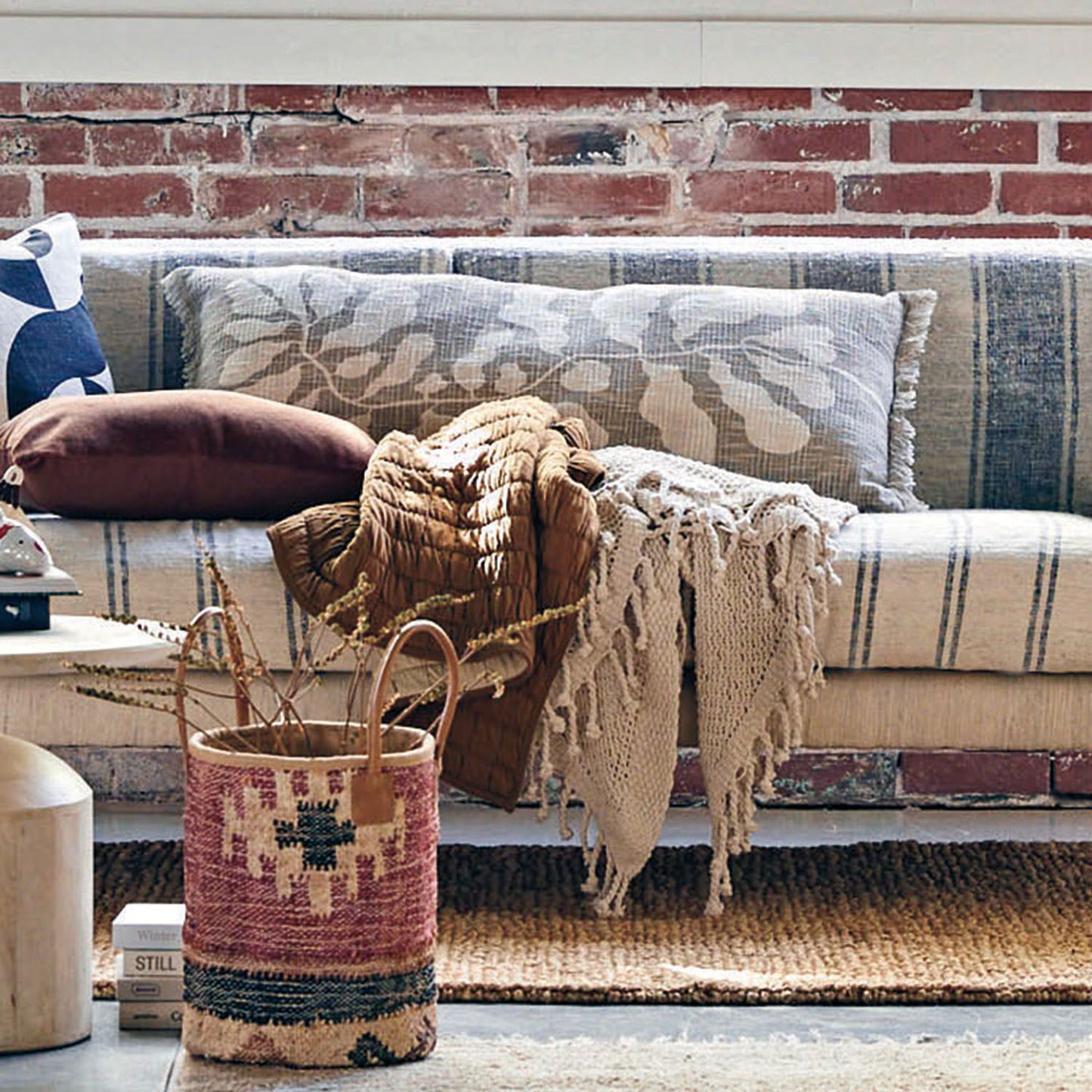 Sage Botanical Print & Fringe