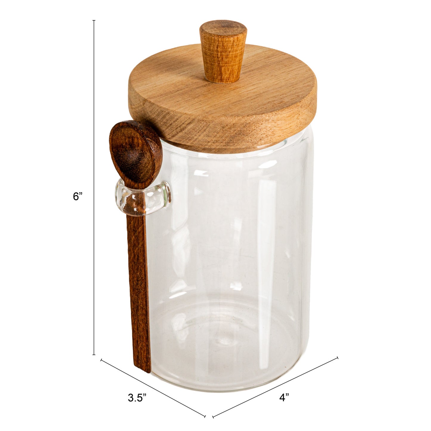 Glass Canister with Wood Lid & Spoon