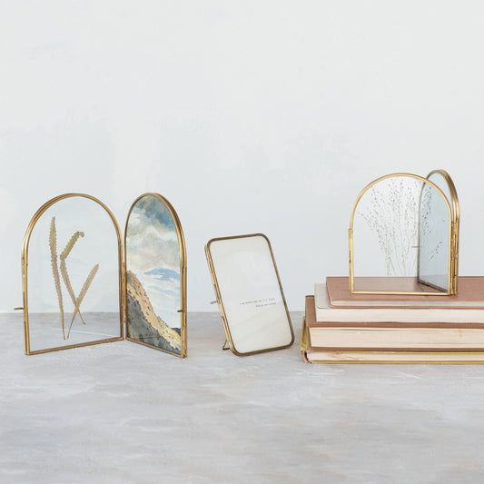 Brass & Glass Arched Photo Frame